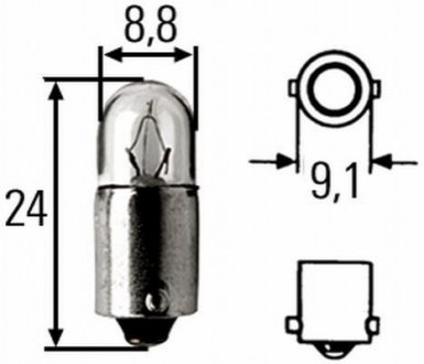 8GP 002 068-241 HELLA HELLA H, 2 W, 24 V, BA 9 s Автолампа