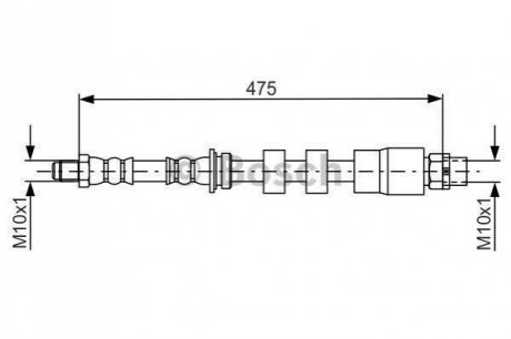 1987481678 BOSCH Гальмівний шланг BMW X1 xDrive E84 \'\'F