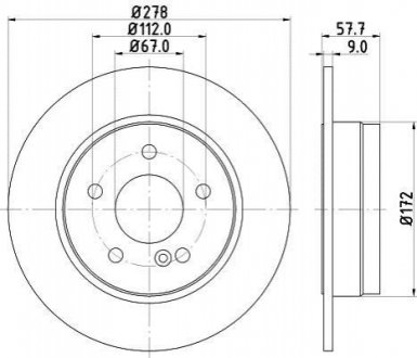 8DD 355 114-181 HELLA HELLA DB Тормозной диск задн W204