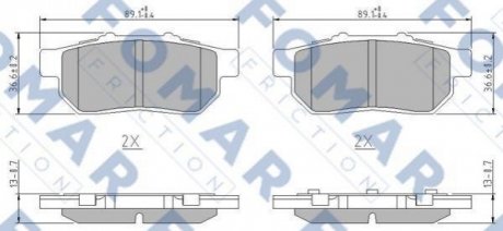 FO 902681 FOMAR Колодки гальмівні дискові (комплект 4 шт)