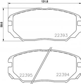 NP6131 NISSHINBO Гальмівні колодки HYUNDAI Coupe/Sonata IV/Tucson/KIA Sportage New/Magentis/Optima -06