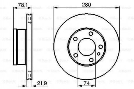 0986478041 BOSCH Гальмівний диск BMW 518/825/628/630/633/635/728/730/732/735 \\1.8-3.5 \\74-86