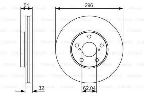 0986479R20 BOSCH Гальмівний диск LEXUS GS300/GS430/SC430 \\F \\3,0-4,3 \\97-10 - кратн. 1 шт