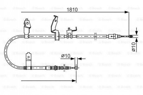 1987482052 BOSCH Гальмівний трос (ручник) 1810mm MAZDA 5 \'\'RH \'\'1,8-2,0 \'\'05-10