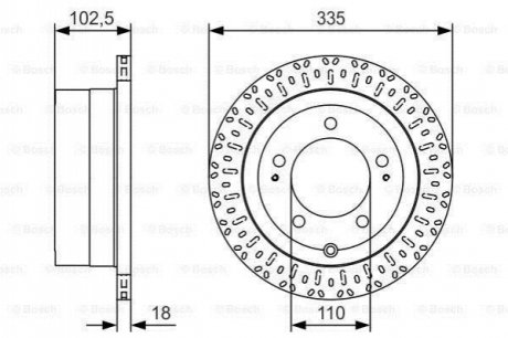 0986479U32 BOSCH Гальмівний диск TOYOTA Land Cruiser J6/J7/J10 \\R \\98-07 PR2