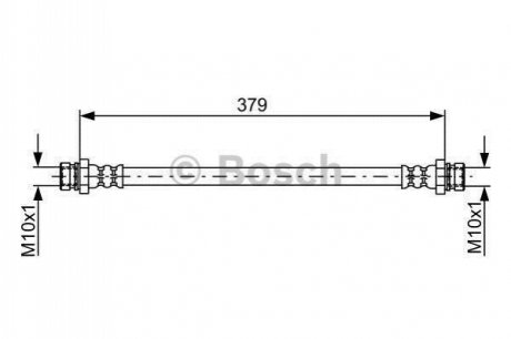 1987481898 BOSCH Гальмівний шланг 379mm HYUNDAI H1/Starex \'\'R \'\'2,5 \'\'97-07