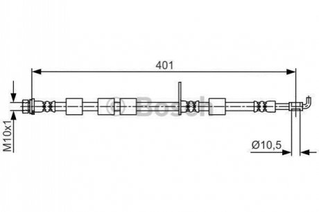 1987481700 BOSCH Гальмівний шланг FORD B-Max/Fiesta \'\'FL \'\'1,0-1,6 \'\'12>>