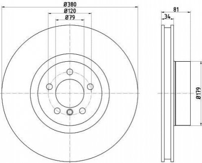 92233905 TEXTAR Диск гальмівний LAND ROVER Range Rover "F D=380mm "09-12