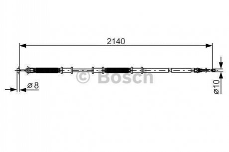 1987482287 BOSCH Гальмівний трос 2140mm FIAT Doblo Maxi \'\'RR \'\'05-16