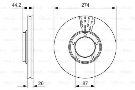 0986479696 BOSCH Гальмівний диск HYUNDAI H-1 \\F \\2,5D \\00>>