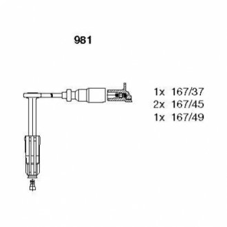 981 BREMI Комплект проводов MERCEDES W202 "1,8-2,0 "93-00