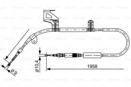 1987477603 BOSCH Гальмівний трос 1958mm AUDI A6 \\RL \\97-04