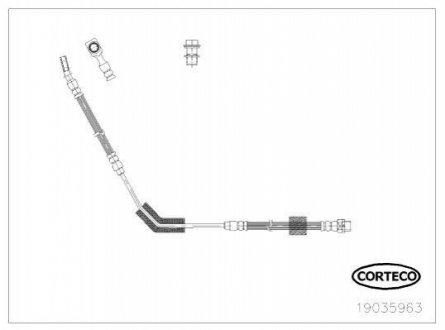 19035963 CORTECO Шланг гальмівний Range Rover III "RR "05-12