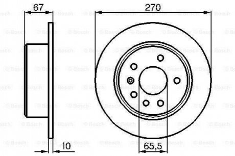 0986478267 BOSCH Гальмівний диск OPEL Omega/Senator \'\'R