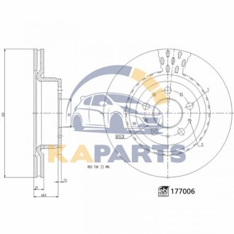 177006 FEBI BILSTEIN Гальмівний диск TESLA Model 3 "F "17>>