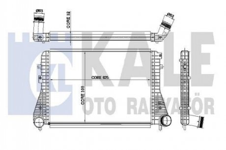 342380 KALE OTO RADYATOR KALE VW Интеркулер Audi A3,Caddy III,Golf VI,Touran,Skoda Octavia III,SuperB II 1.6/2.0TDI
