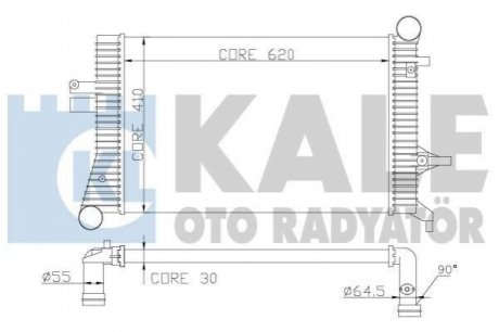 342500 KALE OTO RADYATOR KALE VW Интеркулер Audi A3,Caddy III,Golf V,Passat,Touran,Skoda Octavia III 1.9/2.0TDI