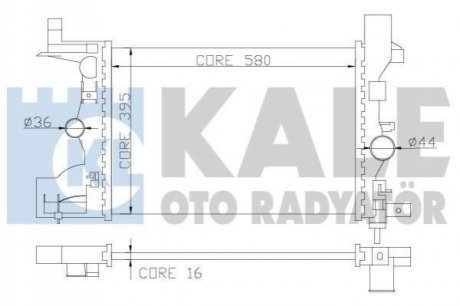 349200 KALE OTO RADYATOR Радиатор охлаждения Chevrolet Cruze 1.6, 1.8 (09-), Orlando (10-) 1.8i, Astra J (10-) 1.4i, 1.6i, 1.8i МКПП (349200) KALE OTO RADYATOR