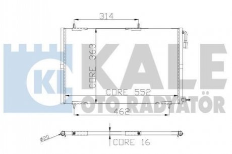 248300 KALE OTO RADYATOR KALE PEUGEOT Радиатор кондиционера 552X363X16 206 02-