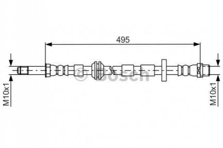 1987481692 BOSCH Гальмівний шланг AUDI A8/S8 \'\'F \'\'10>>