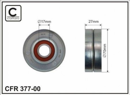 37700 CAFFARO Ролик натяжителя ремня 17x70x28