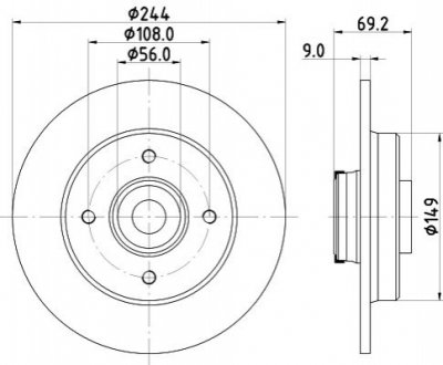 8DD355132161 HELLA Диск гальмівний