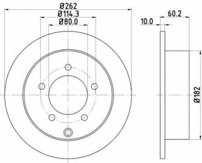 8DD355119181 HELLA Диск гальмівний з покриттям PRO; задн.