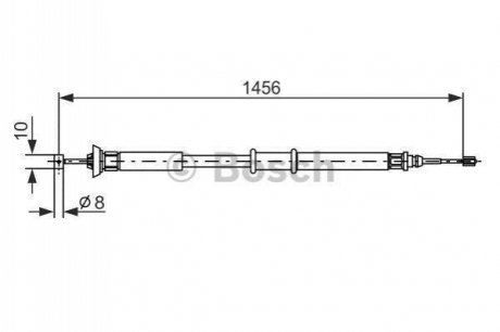 1987477561 BOSCH Гальмівний трос 1456mm FIAT Punto \'\'1,2-1,9 \'\'99-10