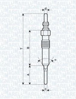 062900087304 MAGNETI MARELLI MAGNETI MARELLI свічка розжарювання Renault Megane,Grand Scenic,Suzuki Grand Vitara 1.9dCi 05-