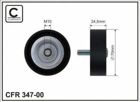 347-00 CAFFARO Обводний ролик Dodge Caliber/Mitsubishi Outlander II/Lancer X 1.8/2.0/2.4 06->