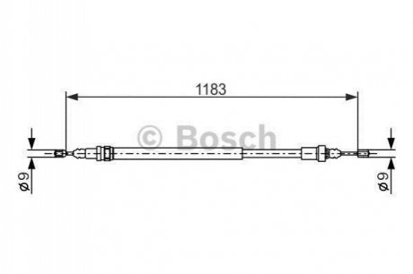 1987477638 BOSCH BOSCH RENAULT трос ручного гальма задн. лів./прав. (диск) Laguna (+ABS) 97-