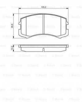 0986495158 BOSCH BOSCH гальмівні колодки перед. MITSUBISHI Galant VI 96-03, Lancer 03-