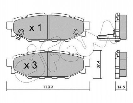 822-764-0 CIFAM CIFAM SUBARU гальмівні колодки задн. Forester,Impreza,Legacy,Outback