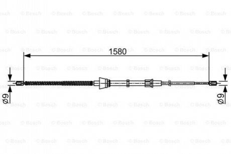 1987482446 BOSCH BOSCH SKODA трос ручного гальма задн. лів./прав. (бараб.) Fabia 99-