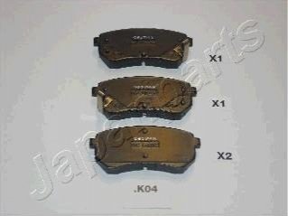 PP-K04AF JAPANPARTS JAPANPARTS HYUNDAI гальмівні колодки задн.i10 08-,Kia Picanto 04-