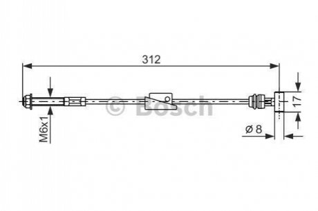 1987477517 BOSCH BOSCH FORD трос ручного гальма передн. Fiesta, Ka, Puma 96- MAZDA