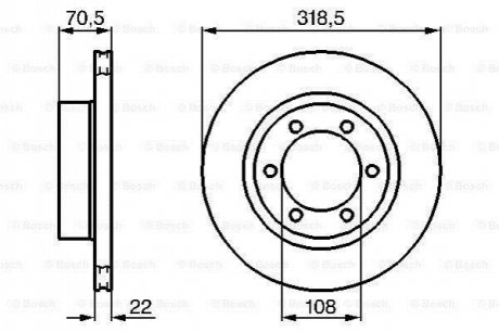 0986478698 BOSCH BOSCH TOYOTA диск гальмівний передн. Land Cruiser 96-02 вентил.