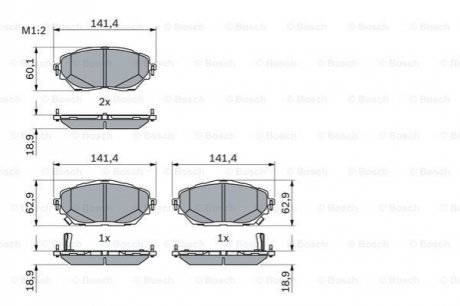 0986424865 BOSCH BOSCH гальмівні колодки перед. C-HR 16-, COROLLA 2.0 Hybrid 19-