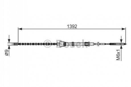 1987477680 BOSCH BOSCH VW трос ручного гальма лів./прав. Lupo -05,Seat (барабан)