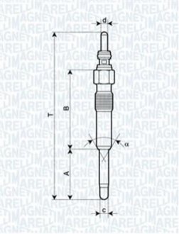 062900006304 MAGNETI MARELLI MAGNETI MARELLI свічка розжарювання ALFA FORD OPEL ROVER, VW T5