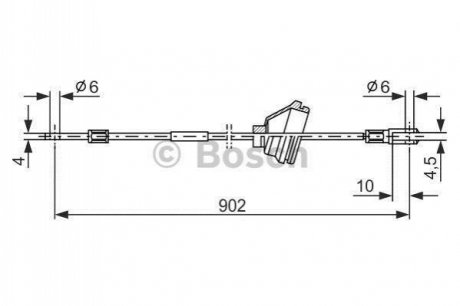 1987477349 BOSCH BOSCH O VOLVO трос ручного гальма задн. прав. 740-760-940-960