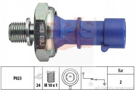 1.800.163 EPS EPS OPEL датчик тиску мастила Astra H 1,6 04-, (синій) (2bar)