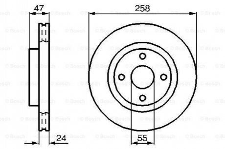 0986478989 BOSCH BOSCH диск гальмівний передн. MAZDA 323F 1,9 16V/2,0D/TD 93-