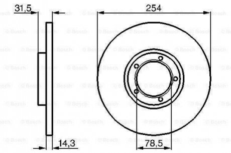 0986478345 BOSCH BOSCH FORD диск гальмівний передн. TRANSIT 86- 254 14,3 12.9