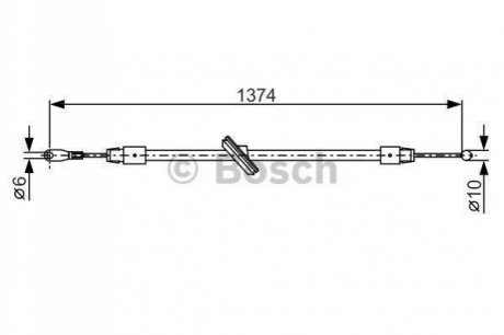 1987482312 BOSCH BOSCH DB трос ручного гальма передн.Sprinter,VW Crafter 06-