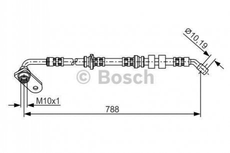 1987476935 BOSCH BOSCH SUZUKI шланг гальмівний передн. прав.Grand Vitara -05