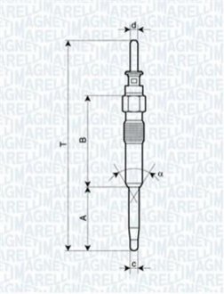 062900039304 MAGNETI MARELLI MAGNETI MARELLI BMW свічка розжарювання E46,E90,E60,E65,E83