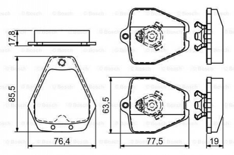 0986494215 BOSCH BOSCH VW гальмівні колодки передні Audi A8 2.5TDI/3.7 -02