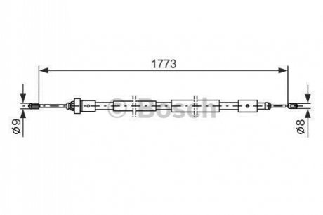 1987477590 BOSCH BOSCH CITROEN трос ручного гальма лів.Xsara Picasso 00-