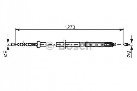 1987482308 BOSCH BOSCH RENAULT трос ручного гальма задн. лівий Twingo 07-